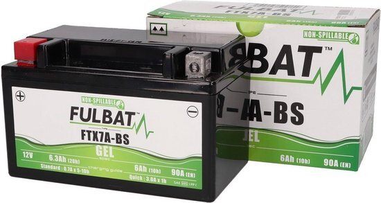 Fulbat Accu Fulbat YTX7A-BS Gel 12V 6Ah (Onderhoudsvrij)